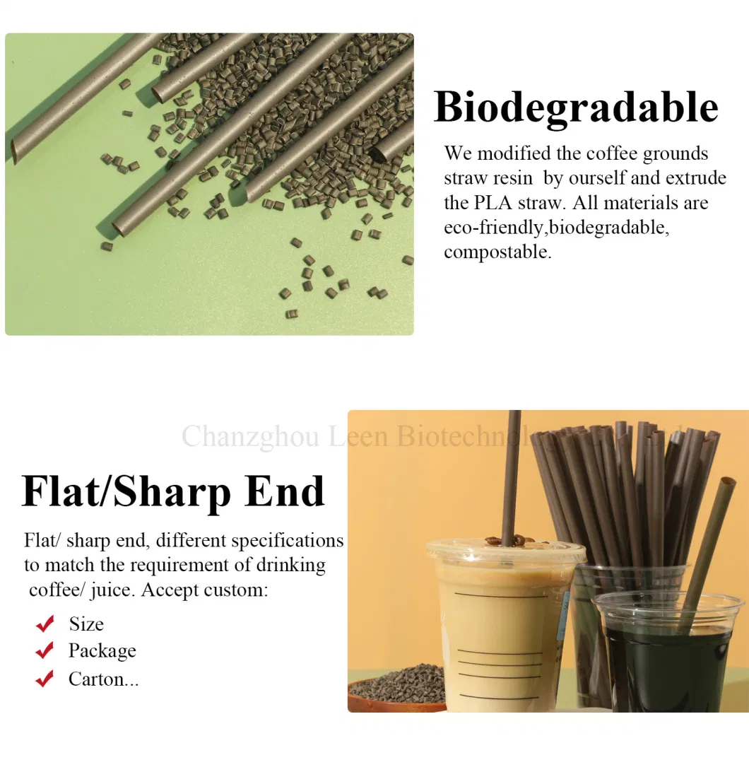 Biodegradable PLA Coffee Grounds Straw Compostable for Drinking Factory Price