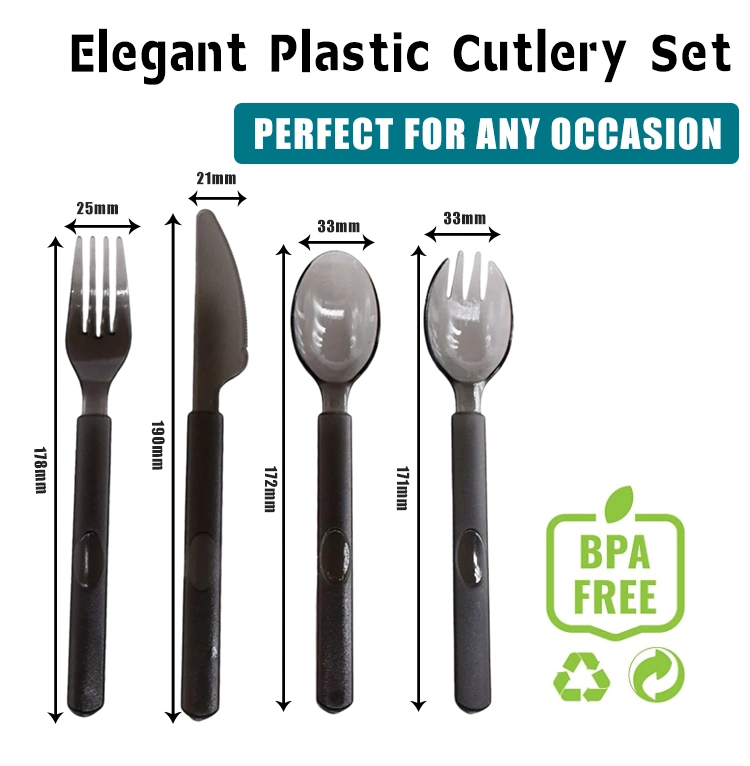 Luxury Disposable Plastic Knife Fork and Spoon PS Heavy Duty Plastic Cutlery