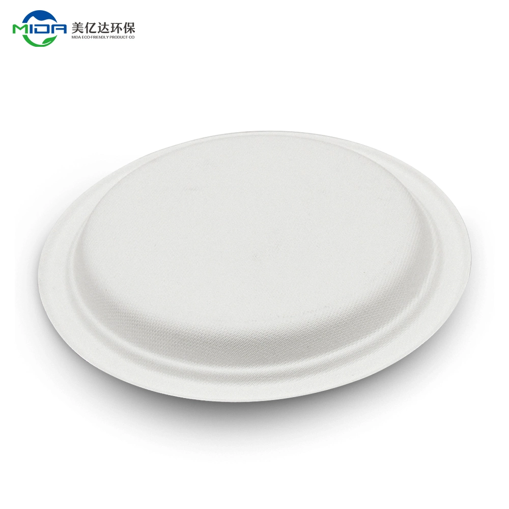 Disposable Dinnerware Compostable 6 Inch Paper Round Plates Party Bagasse Biodegradable Disposable Plate