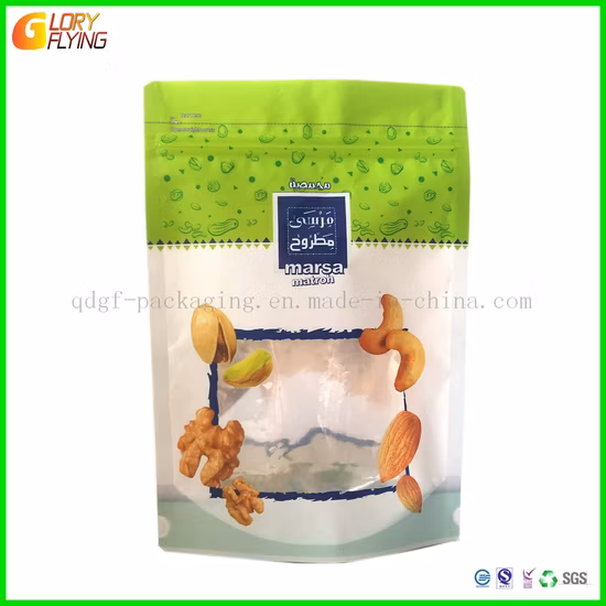 Kundenspezifischer kompostierbarer, recycelbarer, biologisch abbaubarer Kraftpapier-Kunststoffverpackungsbeutel mit flachem Boden für Kaffee, Tee und Lebensmittel mit Reißverschluss