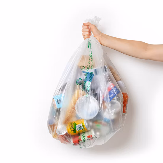 Großhandel mit kompostierbaren PLA-Einkaufstaschen, 100 % biologisch abbaubare Plastiktüten
