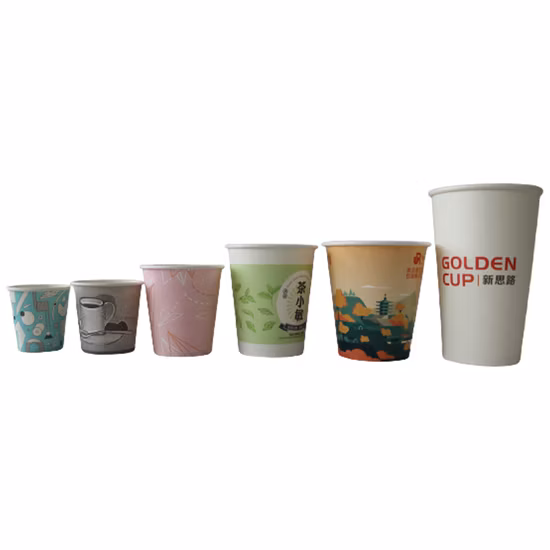 China-Hersteller maßgeschneiderte Einweg-Pappbecher für Kaffee / Espresso / Americano / Macchiato / Cappuccino